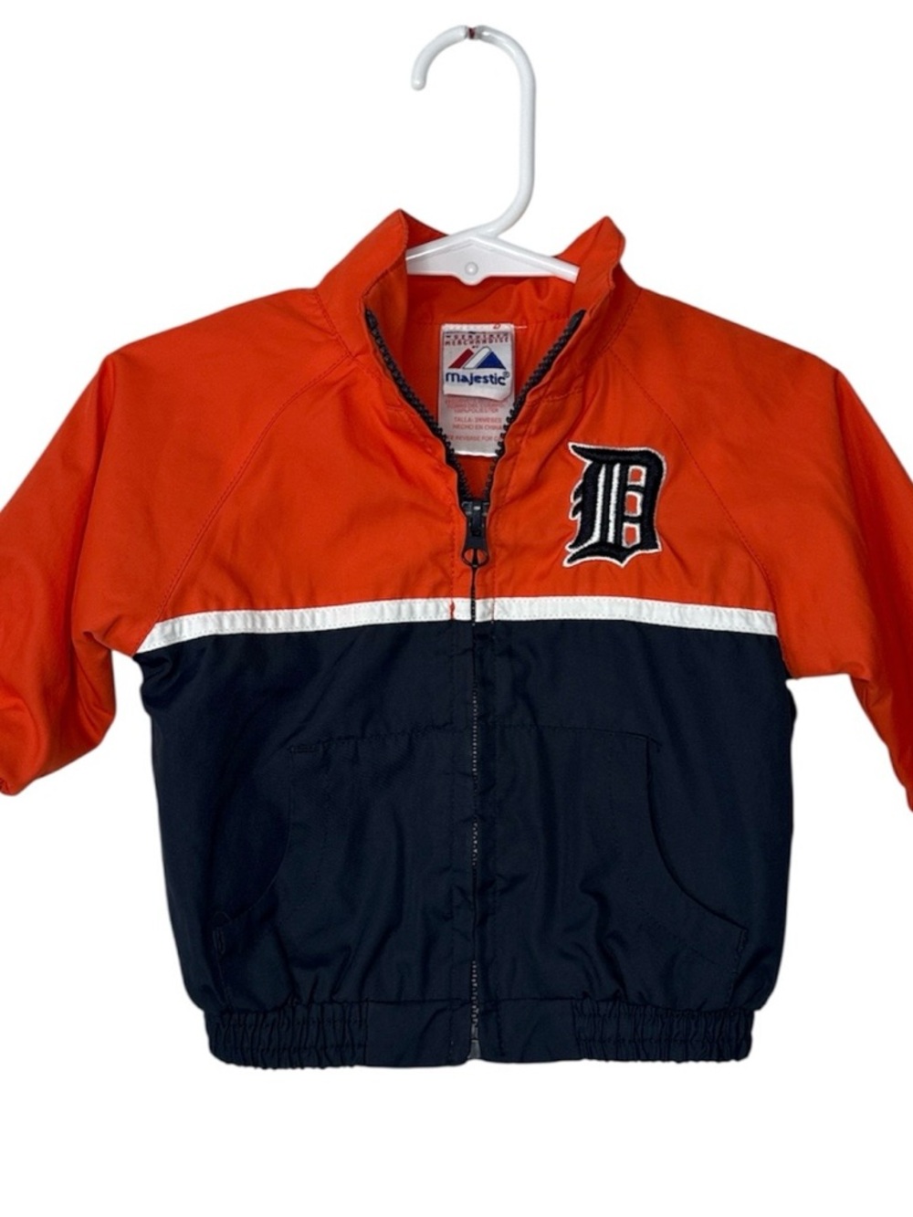 Vintage MLB Detroit Tigers Majestic Infant Jacket 90s Windbreaker Full Zip 3-6 M